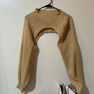 Women's Cream and Tan Shoulder Shawl